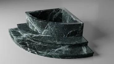 Marble corner bathtub